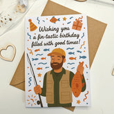 Fisherman Happy Birthday Card - Greeting Card